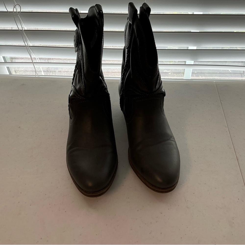 Gray Leather Women's Boots